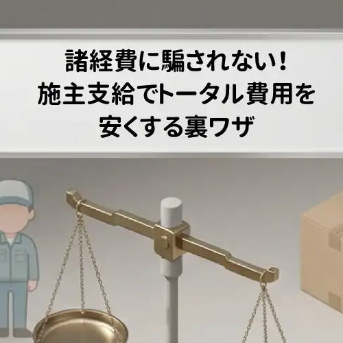 諸経費に騙されない！施主支給でトータル費用を安くする裏ワザ