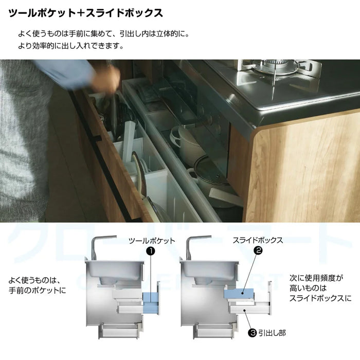 【キャンペーン特価】クリナップ Cleanup システムキッチン ステディア [STEDIA]：壁付Ｉ型 3000mm(300cm) 収納プラン