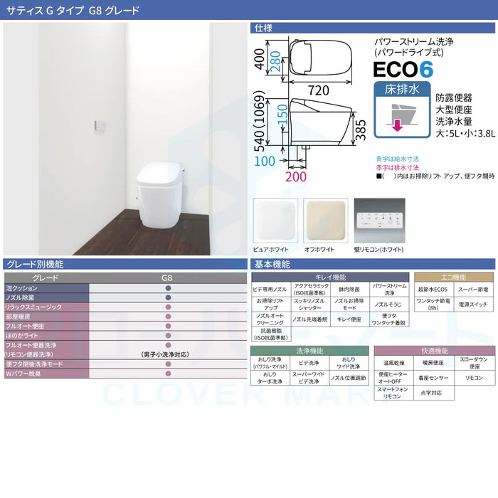LIXIL リクシル タンクレストイレ サティスG [SATIS G]：G8グレード