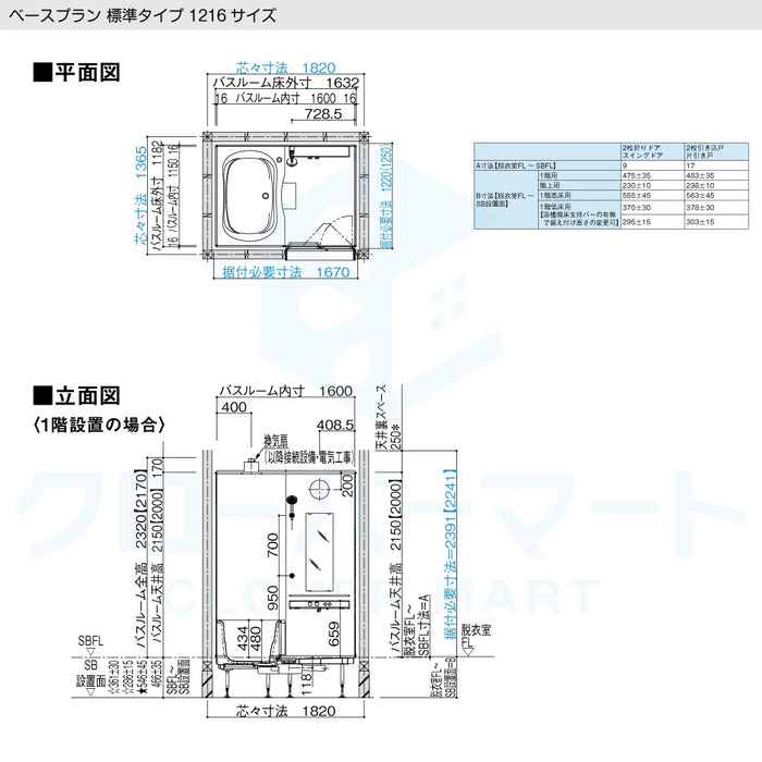 パナソニック Panasonic システムバスルーム ビバス [BEVAS]：1216サイズ ベースプラン 標準タイプ 戸建て用