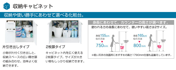 TOTO 洗面化粧台 Aシリーズ 間口600mm 2枚扉タイプ — クローバーマート